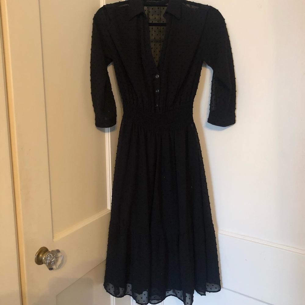 Zara Gathered Polka Dot Dress